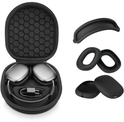 Yinke Smart Case for AirPods Max Headphones - Supports Sleep Mode, with Silicone Earpad Cover and Headband Cover - Anti-Scratch Accessories, Hard Organizer Portable Carry Travel