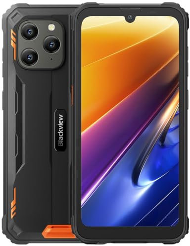 Rugged Smartphone Blackview BV5300 Plus, 16GB+128GB (Estensione 1TB), 3 Slot Per Schede, 13MP+8MP, IP68 Cellulare Impermeabile Antiurto Android 13 DUAL SIM, 6.1'' HD+, Batteria 6580mAh, NFC, Arancione