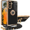 XCYYOO Funda Samsung Galaxy S24 Plus con Cuerda Silicona Antigolpes Carcasa con Correa Colgante Ajustable Collar Correa de Cuello Cadena Cordón Funda Samsung S24 Plus Case con Anillo Soporte- Negro