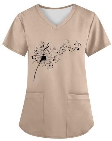 Saymany Kasack Damen, Günstig Arbeitskleidung Pflege Damen Schlupfhose Damen Pflege Kleidung Damen, Kasack Krankenschwester Kleidung Kasaks Altenpflege Damen, Kasack Damen Berufskleidung(4-Khaki,M)