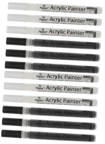 Operitacx 12 Stk Acrylmarker Kleinkind Malen Weiße Markierungsstifte Malen Für Kleinkinder Autolackstift Tischdeckenklammern Flüssiger Kreidemarker Nagel-kits Maniküre Buntstift Büro