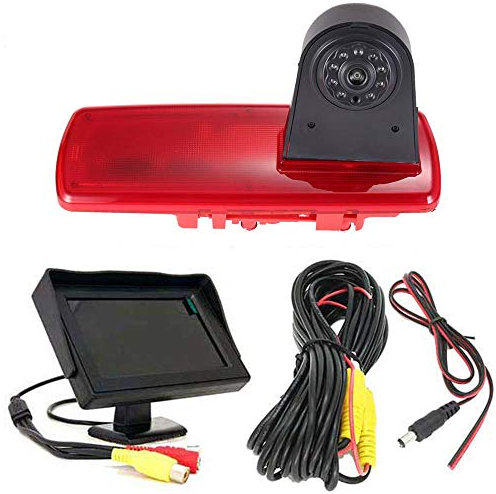 Dynavsal HD Bremsleuchte Kamera mit 4.3 Zoll LCD Monitor,Nachtsicht Rückfahrkamera Ersatz für Opel Vauxhall Vivaro B Combi Kasten Turbo FWD X82/Trafic III 3 Bus Kasten/NV300 Kasten X82 J4/Primastar