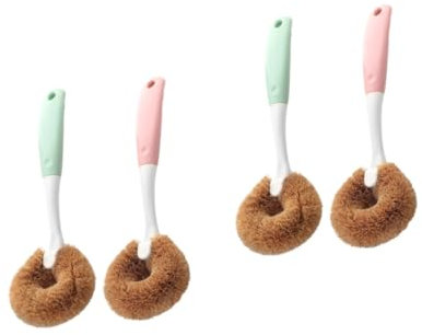 PartyKindom 4 Piezas Lavaplatos Cepillo De Cocina Difusor De Aceite Esencial para Coche Hornilla De Bakhoor con Carbón Ollas y Sartenes Cepillo De Limpieza De Cocina Olla Arrocera Mango Largo