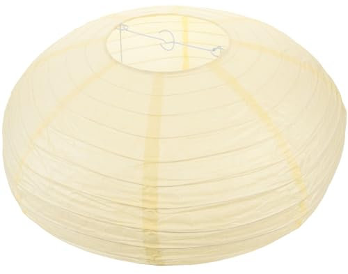 Gadpiparty Ovaler Runder Papierlaternen-Lampenschirm Reispapier-Hängelampenschirm 40 Cm Chinesischer Japanischer Stil Hängende Kronleuchter-Lichtabdeckung Deckenlichtschutz Beige