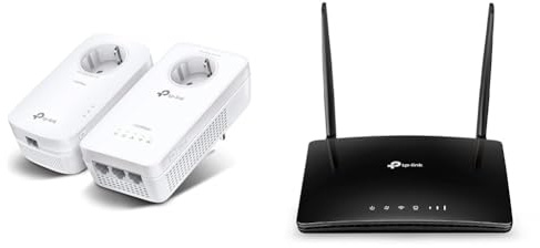 TP-Link WLAN Powerline Adapter Set TL-WPA8631P KIT(Dualband 1200Mbit/s & TL-MR6400 LTE Router