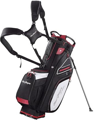 MacGregor Paramount Hybrid 14 Golf Club Stand Carry Trolley Bag, Black/Red