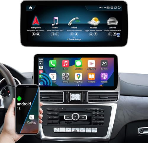 Ninetom Android 13 Autoradio 12,3 Zoll Touchscreen mit kabellosem Carplay und Android Auto für 2012–2015 Mercedes Benz ML GL W166 X166 mit NTG4.5/4.7 System, unterstützt Mirrorlink, Kamera, 8G+256G