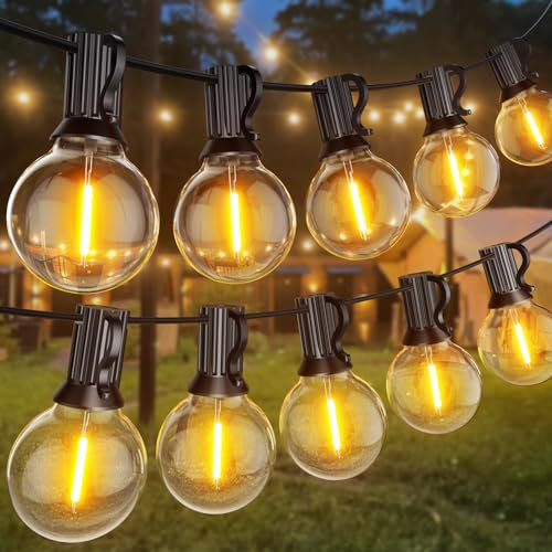 Miootly Catena Luminosa Esterno, 61M/200FT Luci da Esterno Giardino con 100+4 G40 Lampadine, IP45 Impermeabile Catena Luci Esterno e Interno per Giardino Natale Terrazzo, Matrimonio - Bianco Caldo
