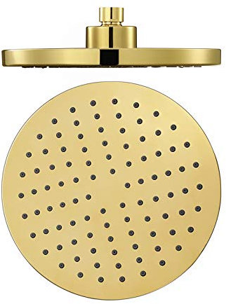 Soffione doccia a pioggia Soffioni doccia rotondi dorati Soffione doccia a pioggia grande in ABS Soffione doccia fisso ad alta pressione, filettatura universale G1/2, oro titanio