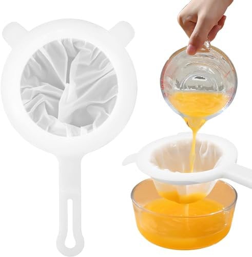 Sieb Fein,1Stück Feines Sieb Mit Griff 400 Mesh Haarsieb Küche Netzsieb Ultrafeines Trichterfilte für Food Fine Sieve,Kitchen Sieve Filter Strainer for Milk,Juice, Wine,Soy Milk