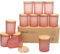 MILIVIXAY Lot de 12 pots à bougies vides en verre épais rose mat de 200 ml avec couvercles pour la fabrication de bougies – Récipients à épices, poudre