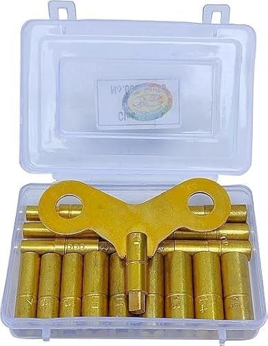Juego de llaves de cuerda de reloj de 18 piezas, latón original, número impar/par