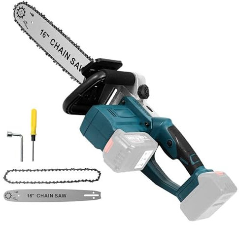 Tronçonneuse sans fil pour batterie Makita 18 V, 36 V (2 x 18 V) - Tronçonneuse électrique avec moteur sans balais de 3000 W - Longueur de coupe de 41 cm - Huile automatique pour bois de chauffage,