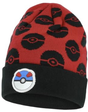 Fashion UK Pokemon Wintermütze Bommelmütze Mütze Pikachu (DE/NL/SE/PL, Numerisch, 56, rot)