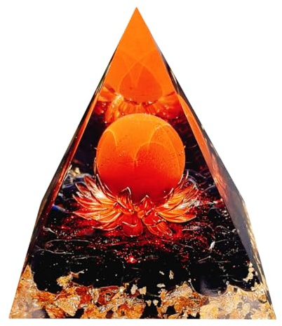 Saefheled La Fleur de Vie,Générateur d'énergie Pyramide Orgone,Pyramide de cristals de guérison d'orgonite Obsidienne Pierre Arc-en-Ciel Réduisez Le Stress Ajustez Le Chakra Méditation Attirer Chance