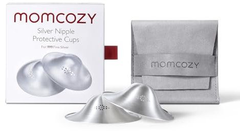 Momcozy Nipple Shields 999 Silver Care Cup, Original Perforated Breathable Design, 999 Silver Nipple Shields for Newborn Care, Nipple Covers Breastfeeding, Size XXL