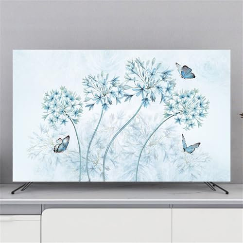 Hixingo TV Staubschutzhülle, 3D Blume Muster TV Abdeckung Staubschutzhülle TV Abdeckung Schutzhülle Fernseher Fernsehabdeckung TV Schutzhülle Universal (70inch,Schmetterling A)
