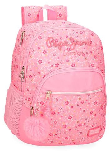 Pepe Jeans Alenka Rosa Zaino Scuola Portatile 15,6 Pollici Rosa 32x44x22 cm Poliestere 21,6L by Joumma Bags, Rosa, Taglia unica, Zaino scuola