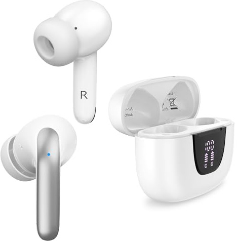 Microfono con cancellazione del rumore Auricolari Cuffie wireless per Samsung galaxy S25 S24 Ear Buds pod Stereo Bass Auricolari Bluetooth per iPhone 16e 16 15 Pro Auricolare iPad Android Google pixel