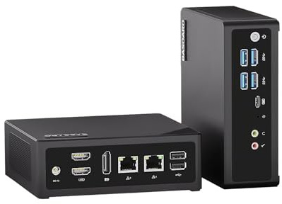 BASOARO Mini PC N150, Mini PC de Bureau Win 11 Pro, 16GB DDR5 256GB NVME SSD, 2 HD DP 4K Triple Affichage, 2 Gigabit Ethernet, 6 USB, WiFi 6 BT 5.2 pour Entreprise, école, Bureau