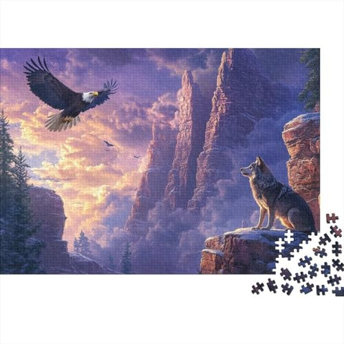 Wolf Puzzles Mit 1000 Stücken Für Erwachsene Adler Herausforderungsspielzeug Schnipselpuzzle Lernspiel Spielzeug Geschenk Home-Dekoration 1000pcs (75x50cm)