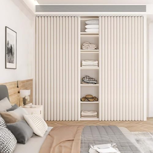 MTHGH Schrank Vorhang Selbstklebend Schrankvorhang Zum Schieben Vorhang Für Regal Mit Schiene Staubdichter Schrankvorhänge Vorhang Für Schrank Tür Vorhang(#1,70cmW/140cmH)