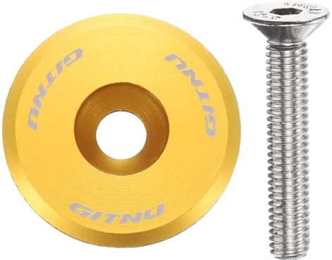sourcing map Bike Headset Stem Top Cap Aluminum Alloy Cycling Headset Cover Stem with Bolt for MTB Road Mountain Bicycle