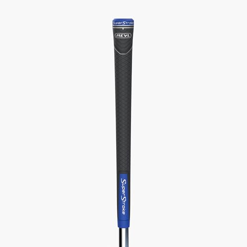 SuperStroke REVL Player Standard Golf Club Grips, .60 Round, All-weather Control and Long-lasting Performance in a Durable, High-traction Design, Grey/Blue
