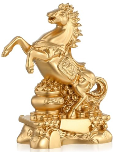 Gatuida Stehende Pferde-Sternzeichenfigur 2026 Feng-Shui-Pferd-Reichtumsfigur Aus Harz Vintage-Figur Eines Stehenden Pferdes Für Büro Zuhause Tischdekoration Und Geschenk
