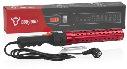 BBQ-Toro Elektrischer Grillanzünder IGGI Rot/Schwarz | 2000 W, 650 °C | Elektro Kohleanzünder für BBQ Holzkohle | Elektro Grillanzünder | Grillkohlezünder, Grill Anzündhilfe elektrisch