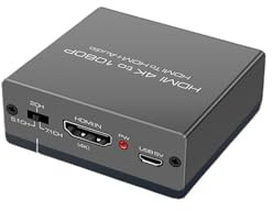 Video-Umschalter, 4K 60Hz Extractor 7.1 5.1 2.0 optisch + 3,5 mm Stereo-Adapter 4k zu 1080 Scaler Switch kompatibel(HDMI 1 IN 1 OUT)