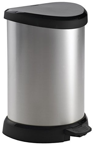 Curver 185380 Papelera con Pedal (Polipropileno, Polipropileno, metálico, 20 L