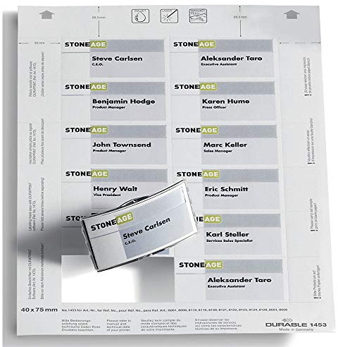 DURABLE Einsteckschilder für Namensschilder, 75 x 40 mm