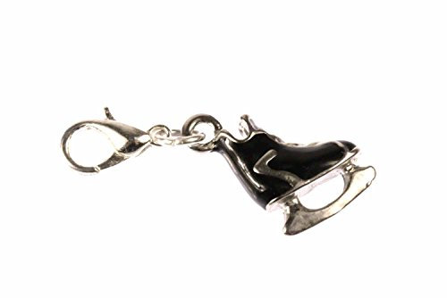 Miniblings Schlittschuhe Charm Eiskunstlauf Eishockey Winter schwz - Handmade Modeschmuck I Kettenanhänger versilbert - Bettelanhänger Bettelarmband - Anhänger für Armband