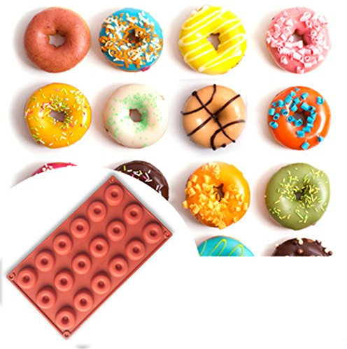 FantasyDay Stampo in Silicone per Dolci a forma di Ciambella, 1 pezzi Silicone Muffin Sapone Handmade Stampi per Cubetti di Ghiaccio, Biscotti, Tortini, Cioccolato, Dolci - Silicone Antiaderente