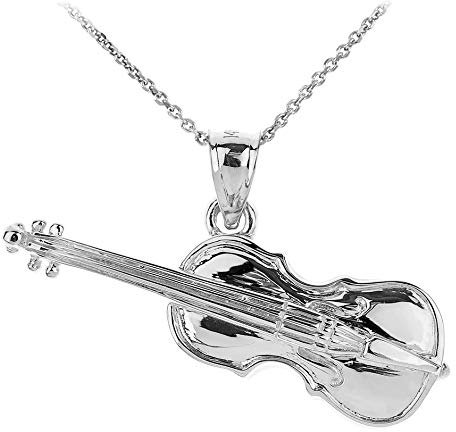Kleine Schätze Sterling Silber 925 Cello Anhänger Halskette