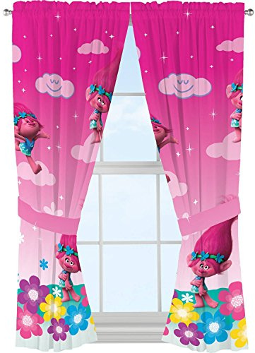 Franco Kids Window Curtain Panels Drapes Set, 82 in x 63 in, Trolls