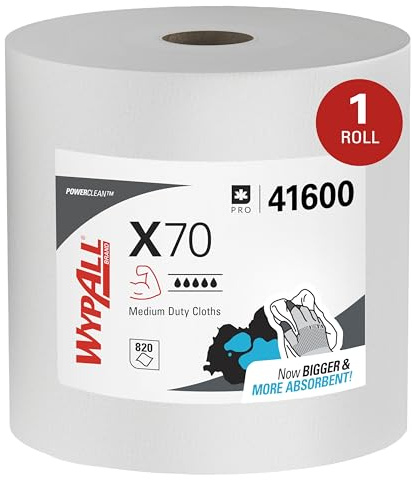 WypAll 41600 X70 Scheibenwischer, Jumbo-Rolle, Perf., 12 1/2 x 13 2/5, weiß, 870 Tücher pro Rolle