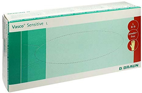 Vasco Sensitive I Unsteriler, puderfreier Untersuchungshandschuh aus Naturlatex I 100er Größe L