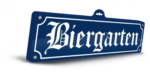 Folat KULTFAKTOR GmbH Oktoberfest Deko-Schild 3D Biergarten blau-Weiss 13x46