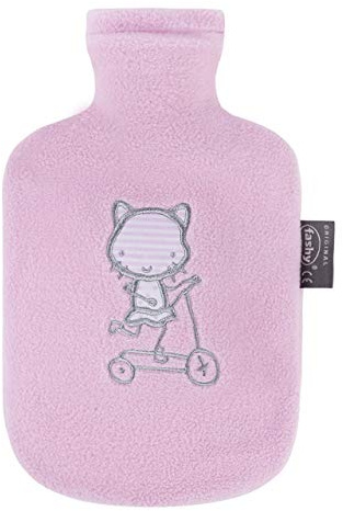 Fashy Wärmflasche Kind Flauschbezug rosa, 0.8 L, 1er Pack (1 x 1 Stück)