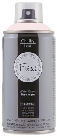 FLEUR Spray Vernice Chalk Paint, Extra Opaco, all' Acqua senza Odore, MultiSuperficie, 300 ml F19 Pink Rococò, Effetto Gesso, Shabby Chic Vintage, per Mobili, per Interno - Esterno