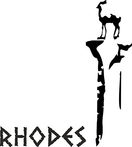 Werbetechnik Sotirios Papoutsis Auto Aufkleber Car Sticker Rhodos Stadt Motiv Griechenland (ca 11 cm) (Silber)