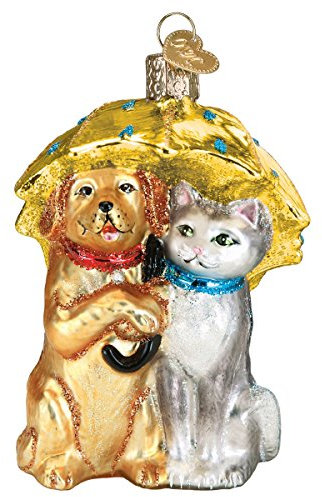 Old World Christmas Tierliebhaber Glasornamente für Weihnachtsbaum, Katzen und Hunde