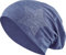 Jersey Baumwolle elastisches Long Slouch Beanie Unisex Herren Damen mit Strass Stern Steinen Mütze Heather in 35 (2) (Heather Grey-Blue)