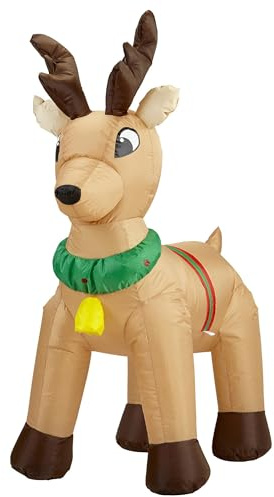 W WIDMANN MILANO Party Fashion 75037 - Aufblasbares leuchtendes Rentier mit integriertem Gebläse, 122 cm, Dekoration