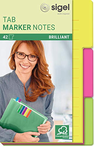 SIGEL HN206 Große Haftnotizen aus Papier, 3 Farben, 42 Blatt im Format 9,8 x 14,8 cm