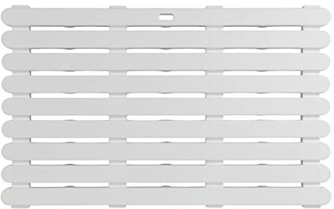 Wenko Pedana doccia Indoor & Outdoor bianco 50 x 80 cm - Tappetino da bagno, pedana per doccia, bagno, piscina, sauna con struttura antisdrucciolo, Plastica, 80 x 3 x 50 cm, Bianco