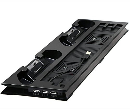 OSTENT Kühler Lüfter Kühler USB Hub Controller Ladestation Vertikale Ständer für Sony PS4 Slim Konsole