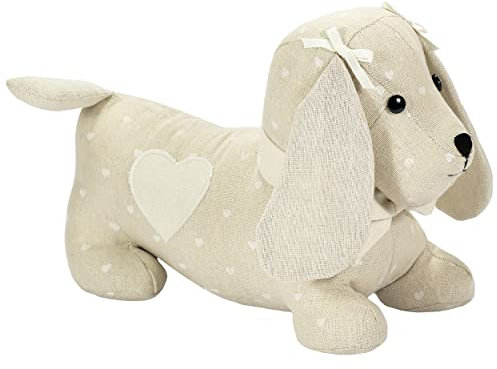 SPOTTED DOG GIFT COMPANY Dog Door Stop, Fabric Animals Door Stopper, Sausage Dog Heavy Weighted Door Stops for Floor 1.5kg, Decorative Doorstops Home Décor and Gifts for Dog Lovers (Dachshund Hearts)